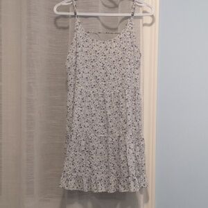 Blue Floral Open Back Dress